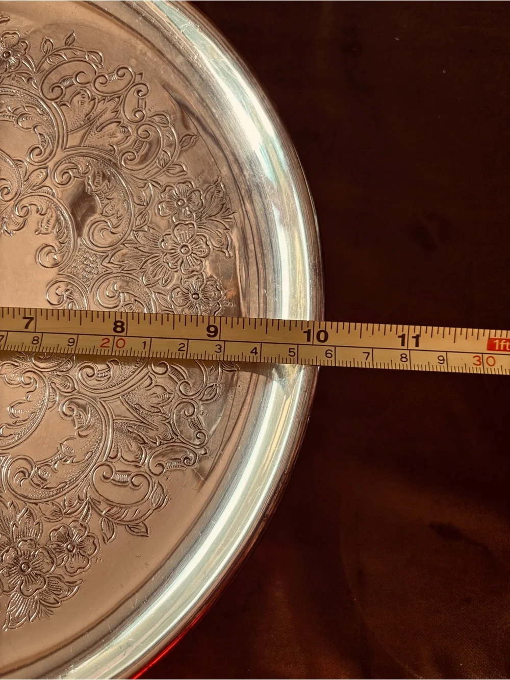 VTG Ornate Silver Plated Pedestal Serving Lazy Susan